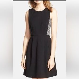 Madewell Abroad Stripe Inset Sleeveless Fit and Flare Cotton Blend Dress size 4